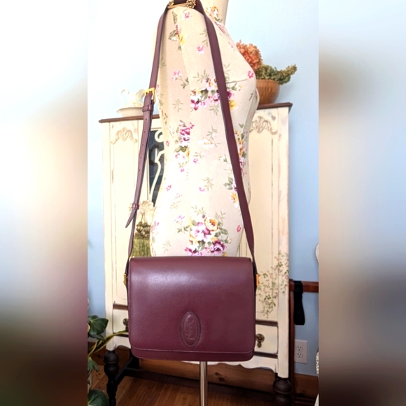 Yves Saint‎ Laurent Burgundy croosbody Shoulder Bag - Picture 3 of 14
